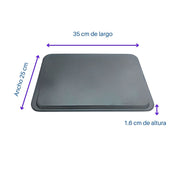 Charola Rectangular de Aluminio para Hornear con Antiadherente 35 cm x 25 cm x 1.6 cm Tab and Kit