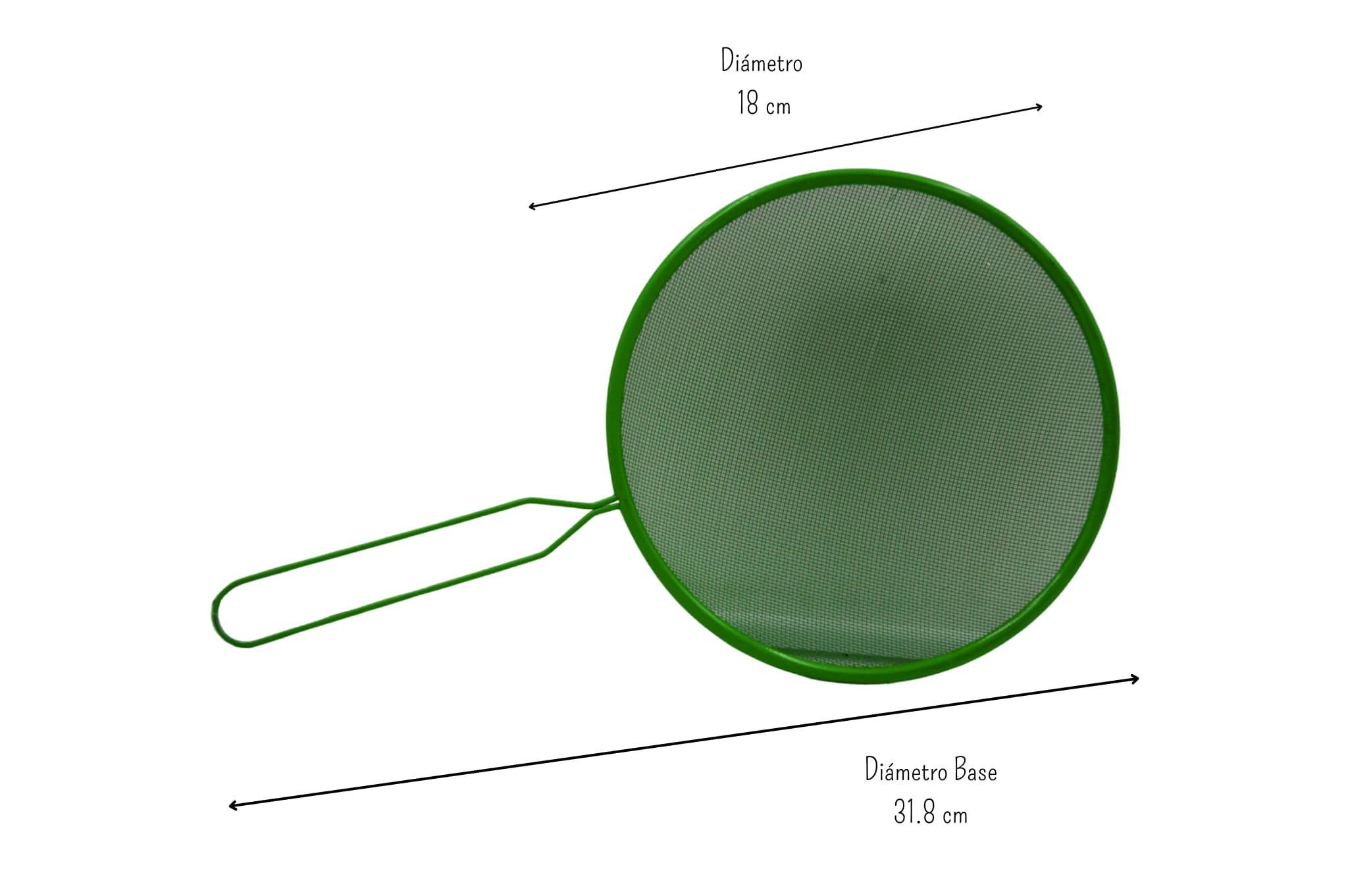 Colador de Malla de 18 cm de Acero Galvanizado Verde Tab and Kit TKU026