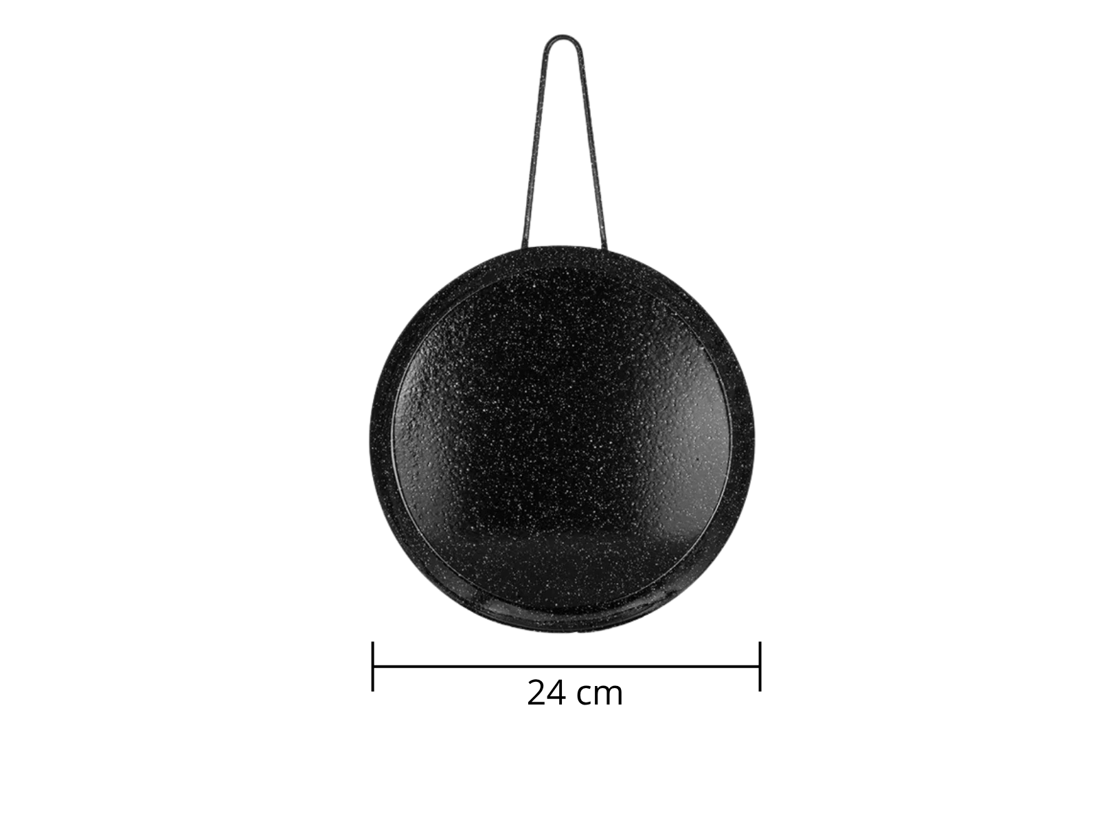 Comal Sartén Redondo Chico de 24 cm de Peltre para Estufa de Inducción Negro Alfa CSR24