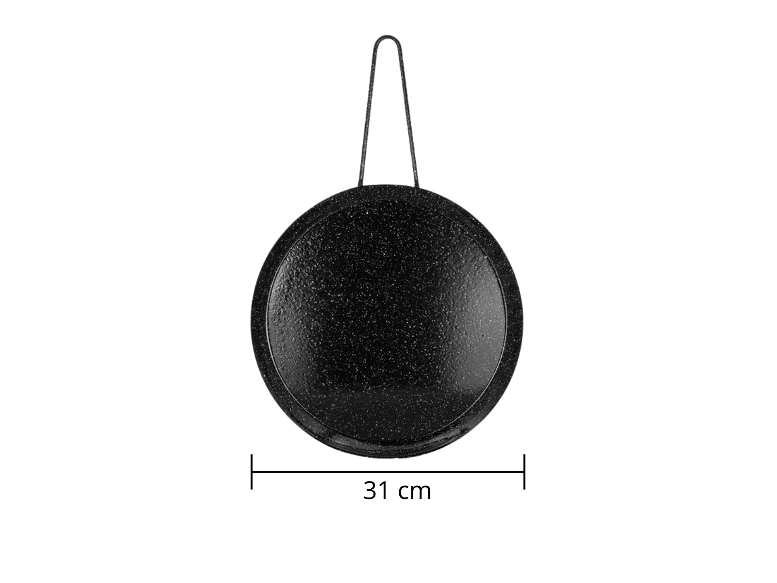 Comal Sartén Redondo Grande de 31 cm de Peltre para Estufa de Inducción Negro Alfa CSR31