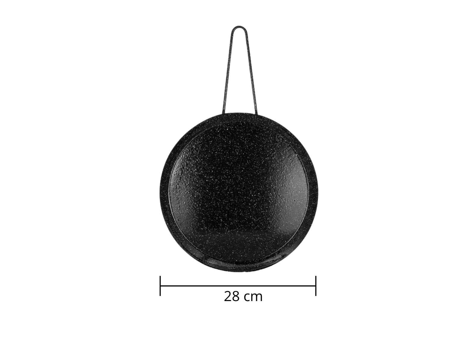 Comal Sartén Redondo Mediano de 28 cm de Peltre para Estufa de Inducción Negro Alfa CSR28