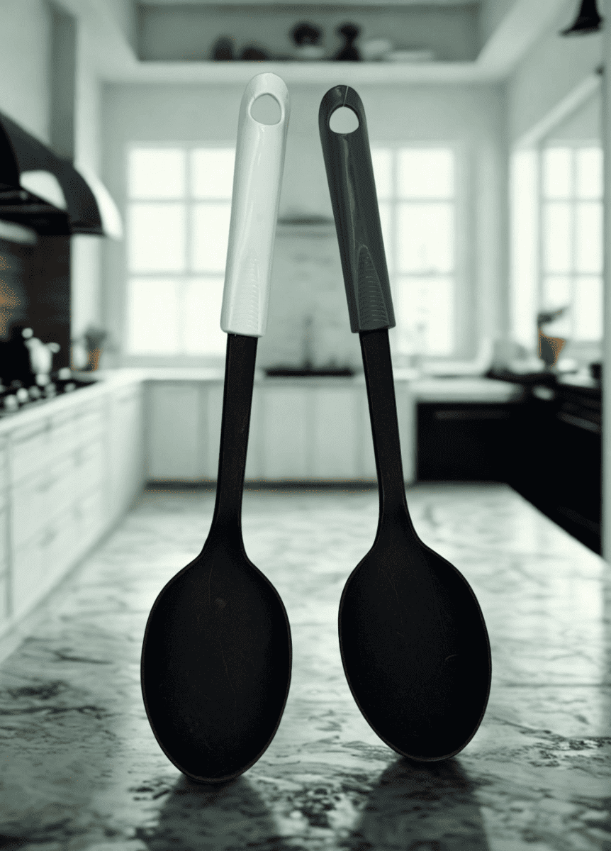 Cuchara de Servicio de 32.8 cm de Nylon Negro Luxury EP-103 Emhouse