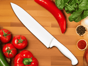 Cuchillo Chef 25 cm de Acero Inoxidable y Mango Blanco BO410B Buffetware