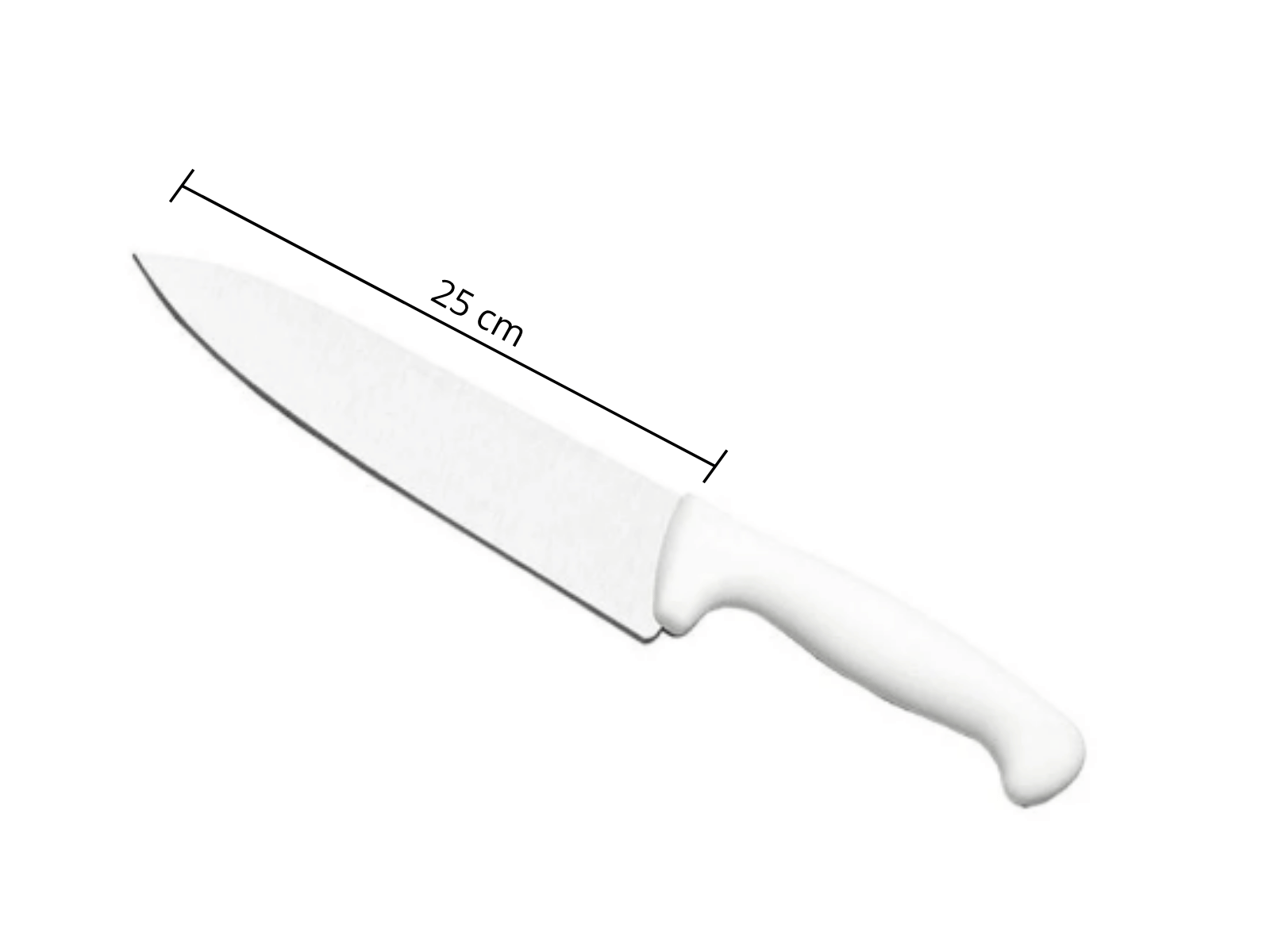 Cuchillo Chef 25 cm de Acero Inoxidable y Mango Blanco BO410B Buffetware
