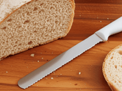 Cuchillo Pan de Sierra 25 cm de Acero Inoxidable y mango Blanco BO810B Buffetware