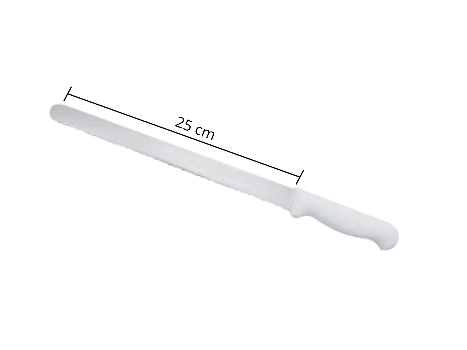 Cuchillo Pan de Sierra 25 cm de Acero Inoxidable y mango Blanco BO810B Buffetware