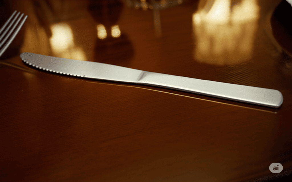 Cuchillo de Mesa de 20 cm Económico Delgado de Acero Inoxidable modelo Malva II B400KPSA Moven