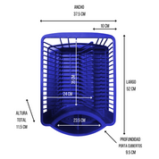 Escurridor Mediano con Charola para platos de Plástico Azul Anforama YEPCHZZ0