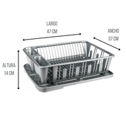 Escurridor de Trastes con Charola Incluida de Plástico Práctico Cubasa 1845