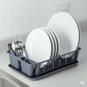 Escurridor para Platos de Plástico con Charola Gris Cubasa 101-01-1236