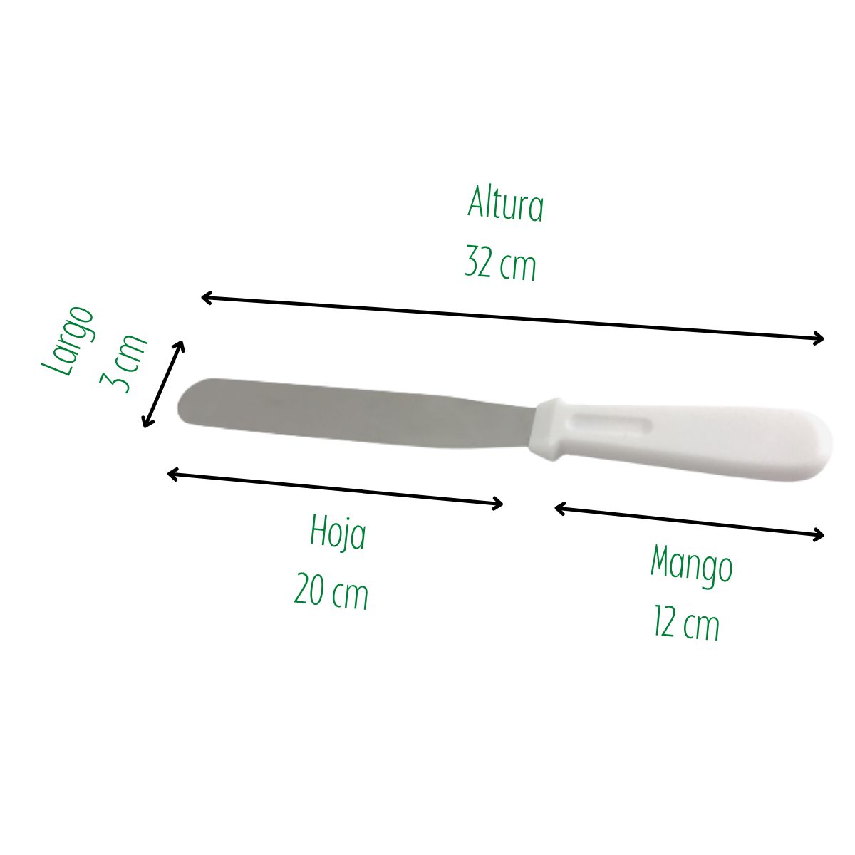 Espátula Recta Alisadora para Pasteles de Acero Inoxidable 32 cm Alegría