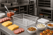 Inserto Contenedor Recipiente Medio de 4.5 Litros 2.5'' 6.3 cm Policarbonato AntiJam TB202 Buffetware HORECA
