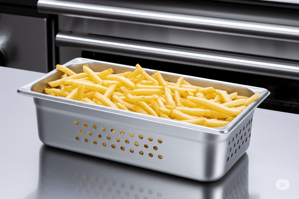 Inserto Contenedor Recipiente Medio de 4.5 Litros 6.3 cm Perforado AntiJam BW212 Buffetware HORECA