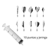 Juego de 10 Gubias de Acero Inoxidable y Jeringa de Plástico para Cocina Alegría 4-2641