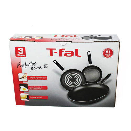 Juego de 3 Sartenes con Antiadherente de 20 cm 24 cm y 30 cm  0125300 T-Fal