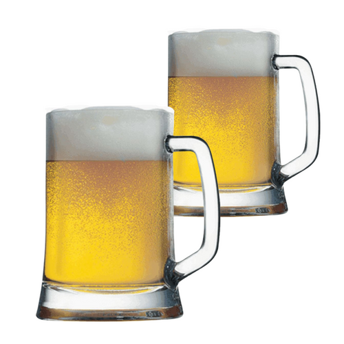 Juego de 2 Tarros Cerveceros de Vidrio Resistente 500 ml Beer Mug Pasabahce