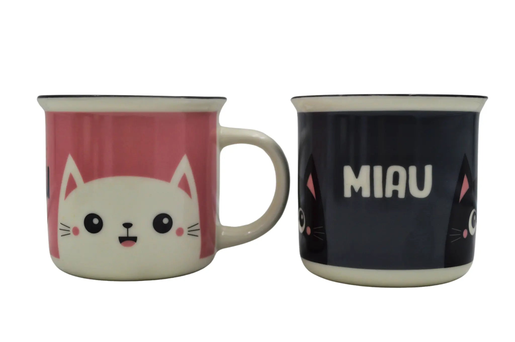 Juego de 2 tazas de 345 ml de Gatos Michis de Porcelana Resistentes Apto Microondas AM17-002