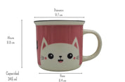 Juego de 2 tazas de 345 ml de Gatos Michis de Porcelana Resistentes Apto Microondas AM17-002