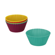 Juego de 6 Mini Moldes de Silicón para Repostería Cupcakes Varios Colores 7 cm Metaltex