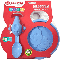 Juego Infantil Recipiente con Tapa y Cuchara de Plástico 2 piezas Azul Jaguar