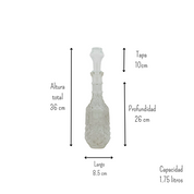 Licorera de Vidrio Tipo Cristal Cortado de 1 litro para Whisky Diamante Vittori