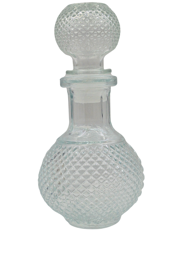 Licorera de Vidrio Tipo Cristal Circular Miconos 250 ml para Whisky Vittori