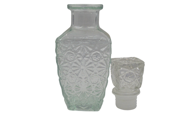 Licorera de Vidrio Tipo Cristal Cortado 250 ml para Whisky Diamante Vittori