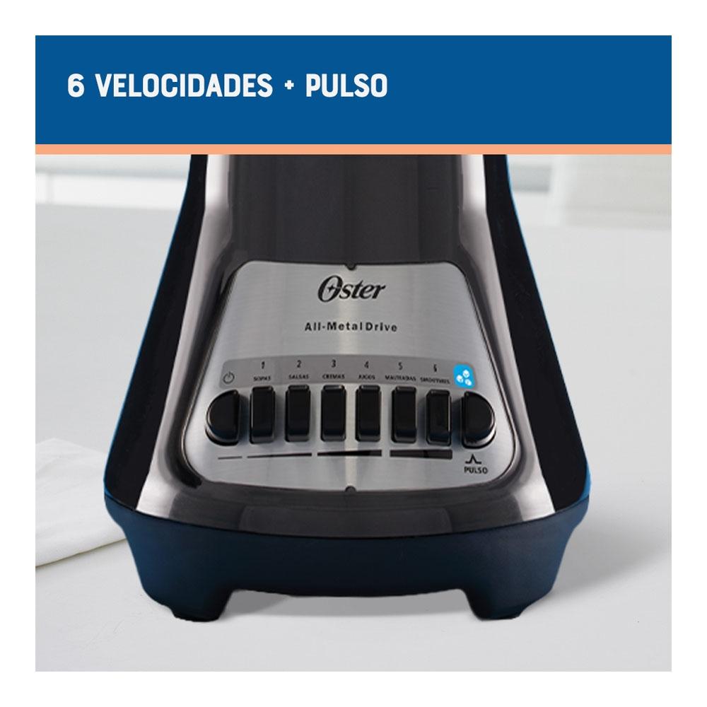 Licuadora de 6 Velocidades con Vaso Vidrio Moderna Negra Oster 31160139 Sin Caja