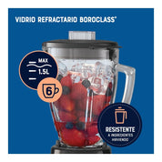 Licuadora de 6 Velocidades con Vaso Vidrio Moderna Negra Oster 31160139 Sin Caja