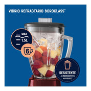 Licuadora de 6 Velocidades de Vaso Vidrio Moderna Roja Oster 31160138 Sin Caja