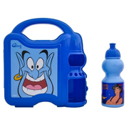 Lonchera con Botella de 400 ml de Plástico Genio Aladdin Azul 1669-646