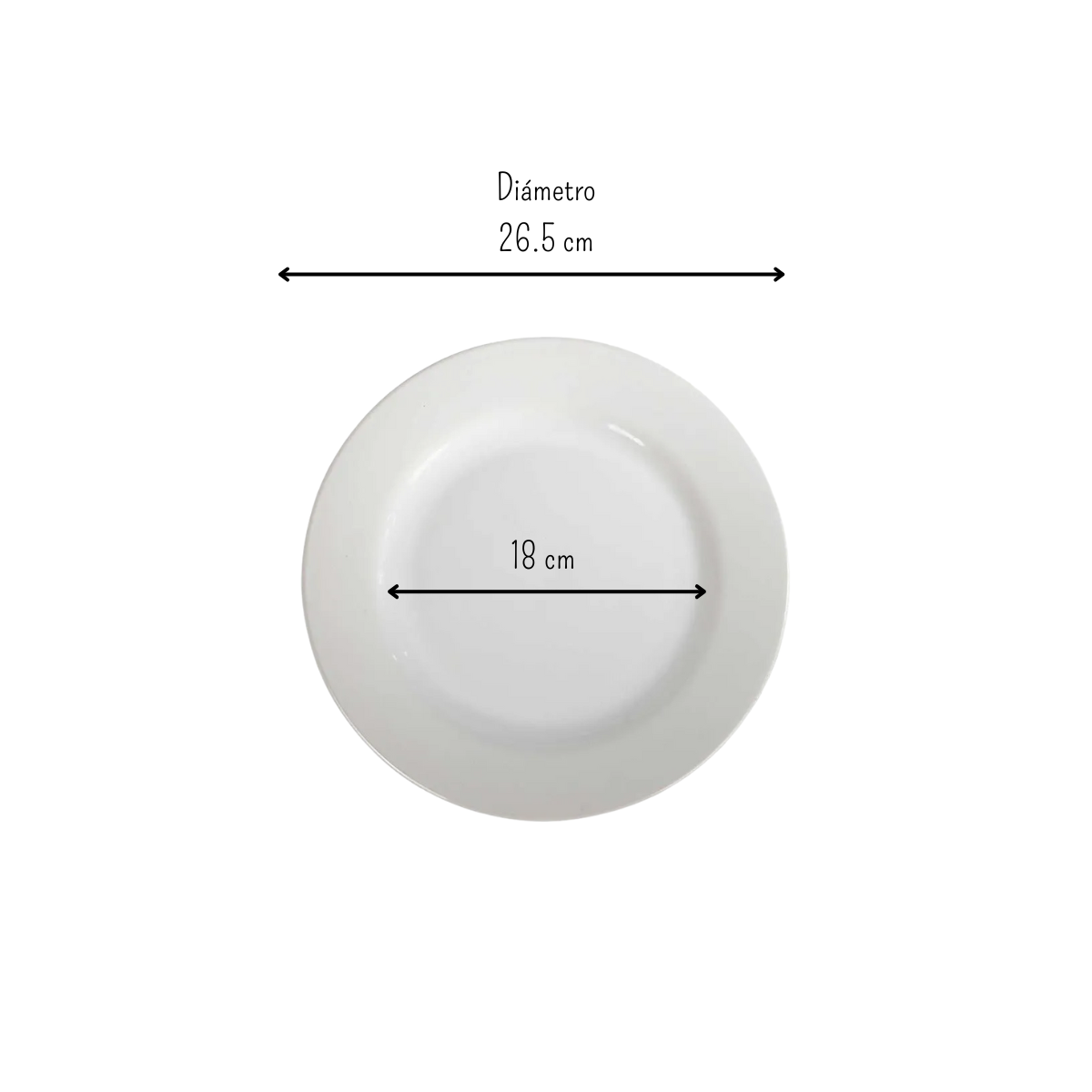 Plato Trinche Redondo de 26 cm de Loza tipo Cerámica Elegante Clásico Glacial 310101 Santa Anita