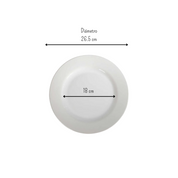 Plato Trinche Redondo de 26 cm de Loza tipo Cerámica Elegante Clásico Glacial 310101 Santa Anita