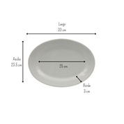 Plato Ovalado de 33 cm de Loza tipo Cerámica Elegante Clásico Blanco Glacial 310105 Santa Anita