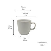 Taza Mug Embrocable para café 290 ml de Loza Tipo Cerámica Blanco Glacial 310099 Santa Anita