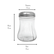 Azucarera De Vidrio Uría 420 ml con tapa de acero inoxidable