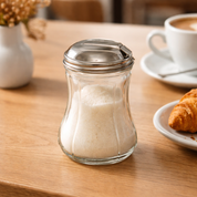 Azucarera De Vidrio Uría 420 ml con tapa de acero inoxidable