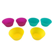 Juego de 6 Mini Moldes de Silicón para Repostería Cupcakes Varios Colores 7 cm Metaltex