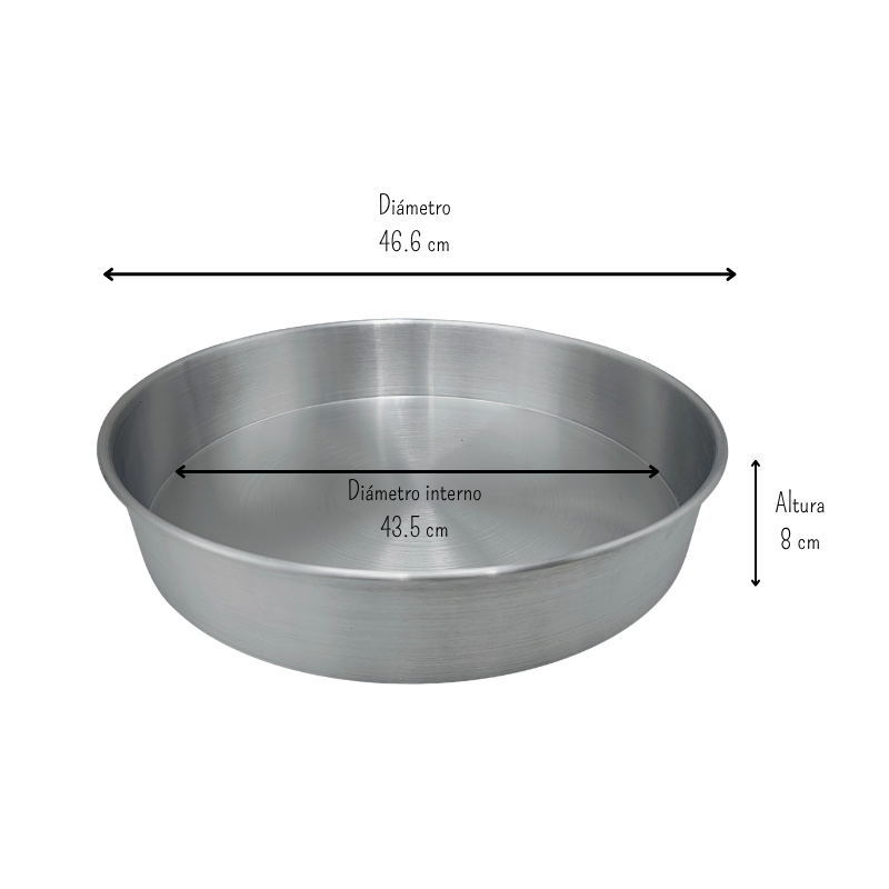 Molde Extra Grande de Aluminio Para Pastel 45x8 cm (17.7in) Komale