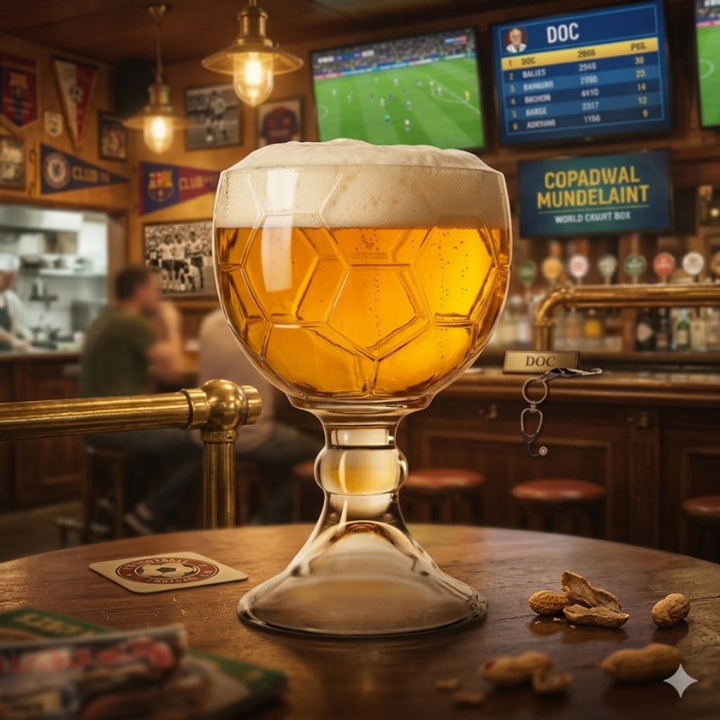 Copa bola Coctelera Cervecera Chabela Balón Futbol Vidrio 620ml