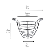 Frutero alto de acero cromado con asas moderno 23.5 x 18.5 cm TS-140 Reimart