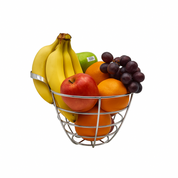 Frutero alto de acero cromado con asas moderno 23.5 x 18.5 cm TS-140 Reimart