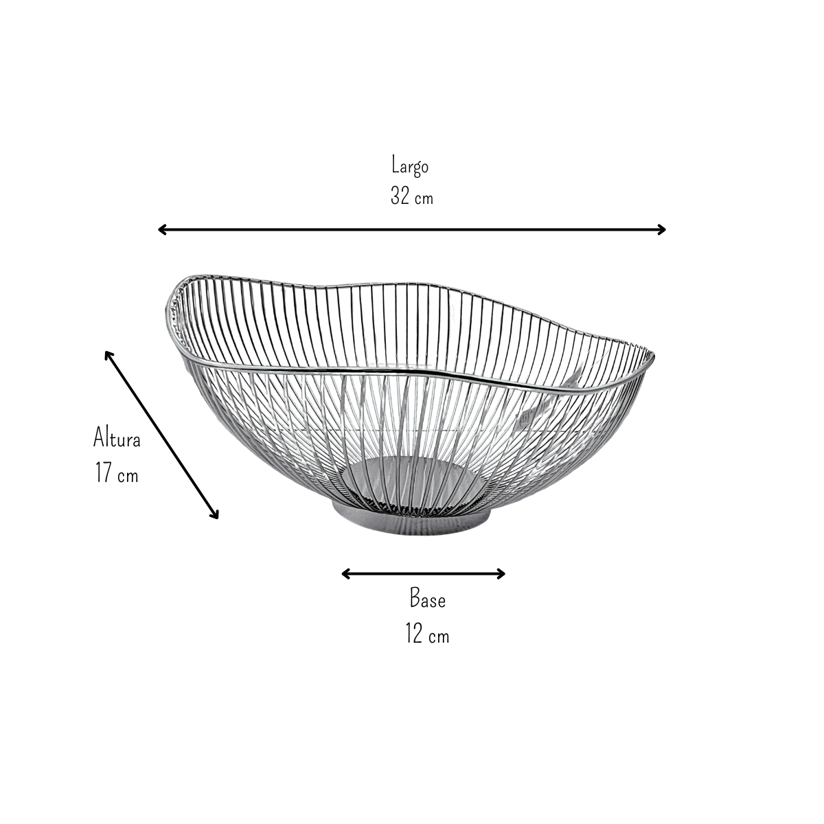 Frutero redondo moderno elegante 32 cm Alambre TS-142