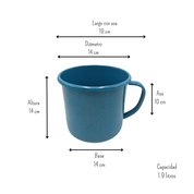 Pocillo Taza Vaso Hervidor De Peltre Recto 14 Cm 1.9 Litros Prodesa AT V14