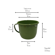 Pocillo Hervidor Olla Grande De Peltre 15 Cm 3.5 Lts Verde Jaspe Prodesa VR18, 18 VJ