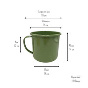 Pocillo Hervidor De Peltre Recto 14 Cm 1.9 Litros Verde Jaspeado Prodesa 14 VJ