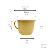 Pocillo Hervidor Olla Grande De Peltre 15 Cm 3.5 Lts Mostaza Prodesa VR18, 18MO