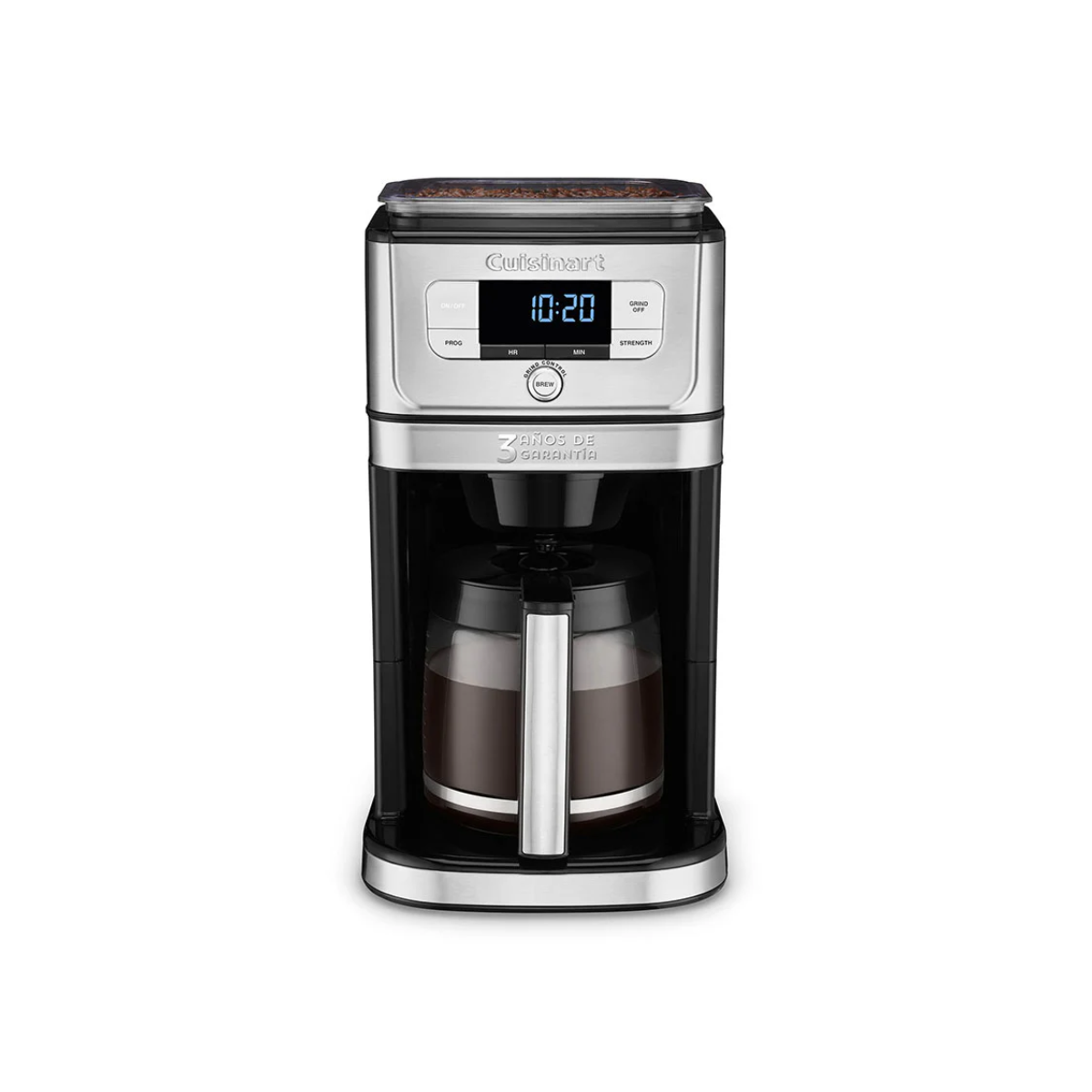 Cafetera con molino integrado y jarra de vidrio, Plata, 12 Tazas Cuisinart DGB-800ES