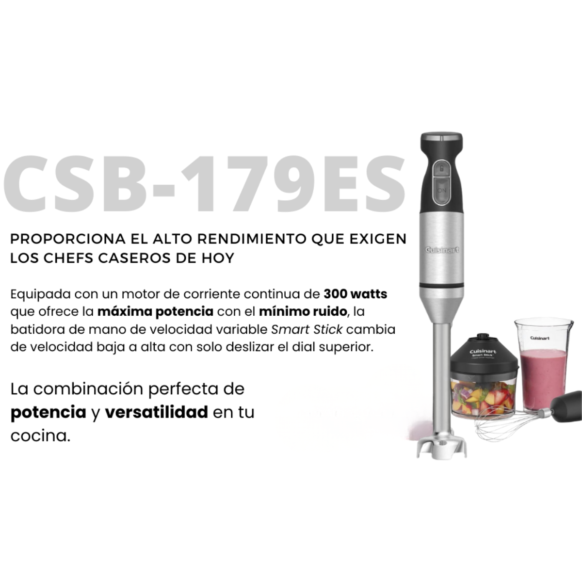 Batidora de inmersión con accesorios Smart Stick Cuisinart CSB-179