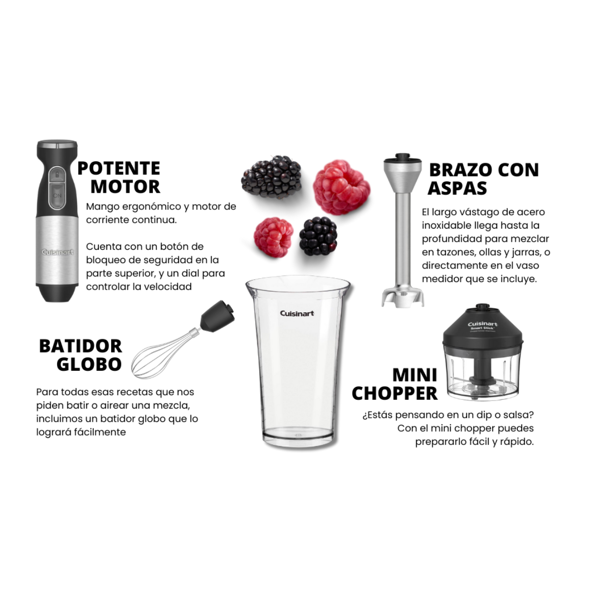 Batidora de inmersión con accesorios Smart Stick Cuisinart CSB-179
